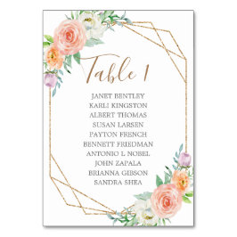 Geometrische Aquarellfarben-Blume für die Hochzeit Tischnummer