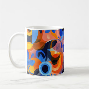 Geometrische Ark-Kunst auf einer retro-vintage-Kaf Kaffeetasse
