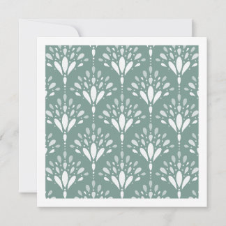 Geometrische Art Deco Floral Mist Türkisgrüne Kuns Karte