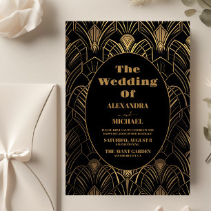 Geometrische Art-Deco-Hochzeit Flyer