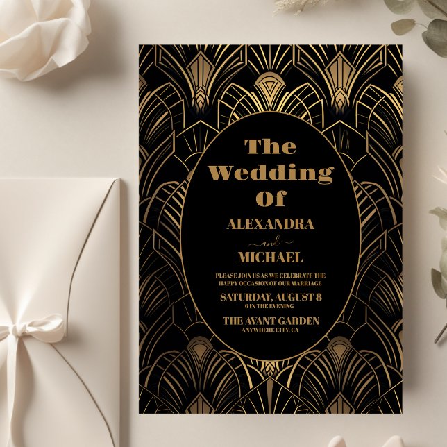 Geometrische Art-Deco-Hochzeit Flyer (Von Creator hochgeladen)