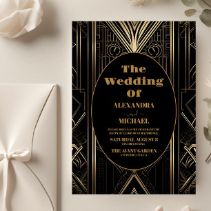 Geometrische Art-Deco-Hochzeit Flyer