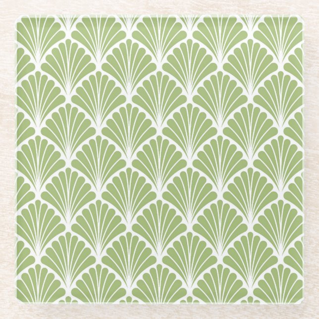 Geometrische Art Deco, nahtloses Muster Glasuntersetzer (Vorderseite)