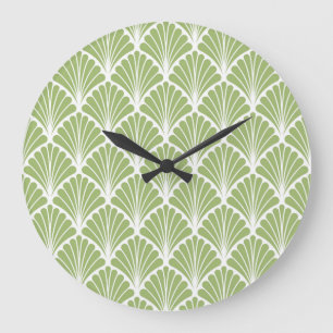 Geometrische Art Deco, nahtloses Muster Große Wanduhr