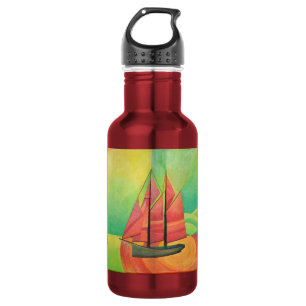 Geometrische Art des Abstrakten Segelbootes in Kub Trinkflasche