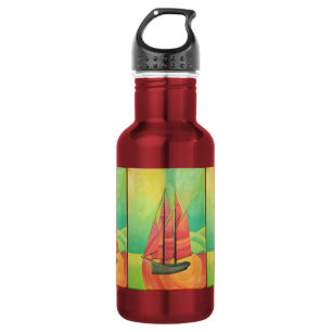 Geometrische Art des Abstrakten Segelbootes in Kub Trinkflasche