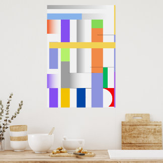 "Geometrische Art Print Premium Poster Wand an Wan
