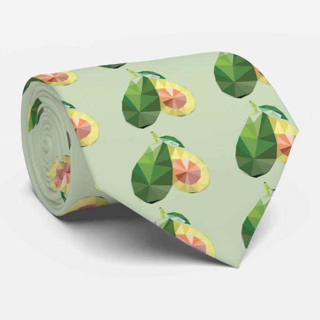 Geometrische Avocado Krawatte (Gerollt)