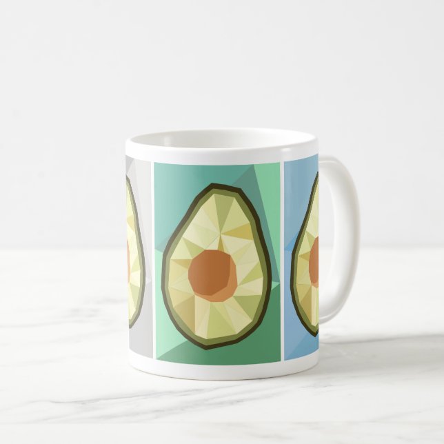 Geometrische Avocado-Tasse Kaffeetasse (VorderseiteRechts)