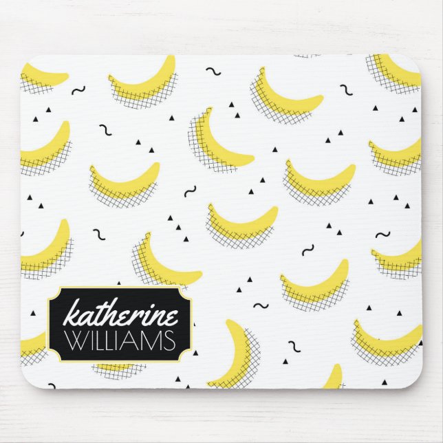 Geometrische Bananen | addieren Ihren Namen Mousepad (Vorne)