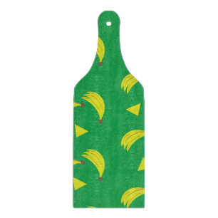 Geometrische Bananen Grün Gelb Muster Schneidebrett