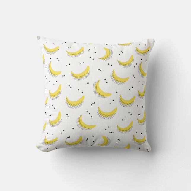 Geometrische Bananen Kissen (Vorderseite)