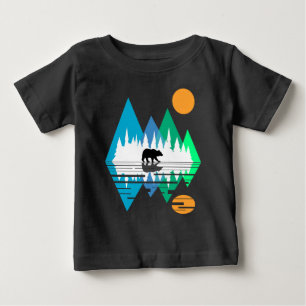 Geometrische Berge und Bär Baby T-shirt