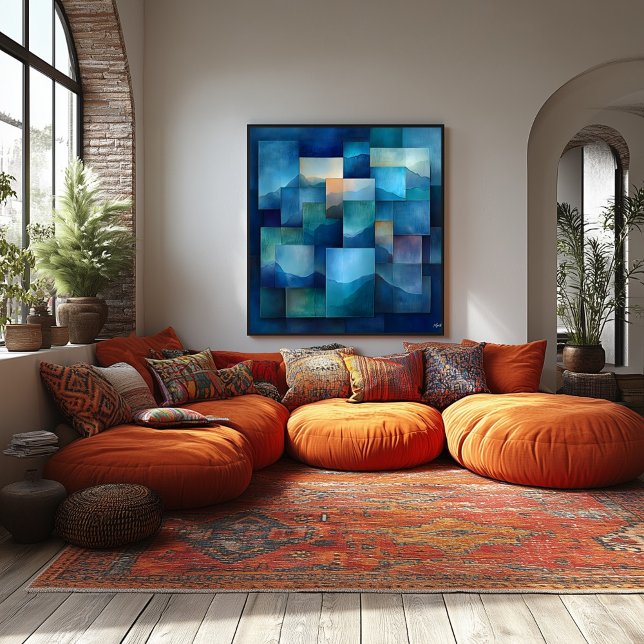 Geometrische Berglandschaft Kunst, Dichtung und Aq Poster (Von Creator hochgeladen)