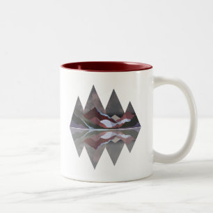 Geometrische Berglandschaft Zweifarbige Tasse
