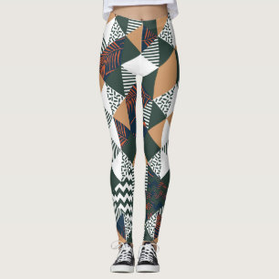 Geometrische Blätter aus Palmen, trendy Muster Leggings