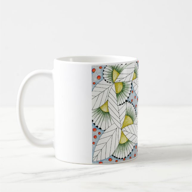 Geometrische Blätter Kaffeetasse (Links)