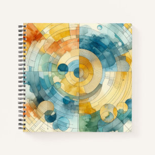 geometrische Blau- und Gelbfärbung Abstrakt Notizbuch