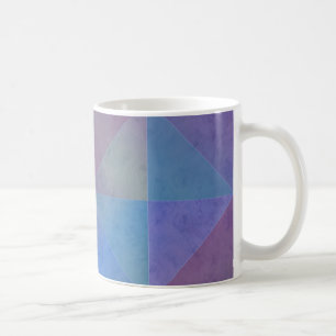 Geometrische blaue Lila Aquarelldreiecke Kaffeetasse