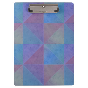 Geometrische blaue Lila Aquarelldreiecke Klemmbrett