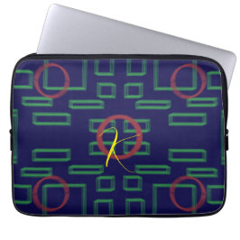 Geometrische Blaue Quadrate Laptopschutzhülle