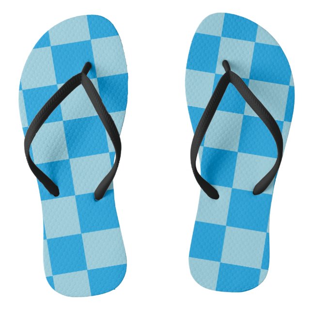 Geometrische blaue quadratische Blöcke Flip Flops (Fußbett)