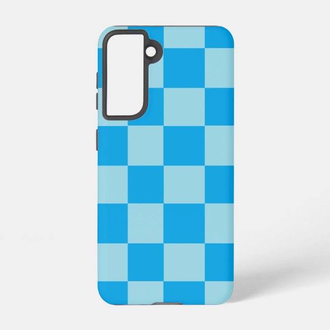Geometrische blaue quadratische Blöcke Samsung Galaxy Hülle (Rückseite)