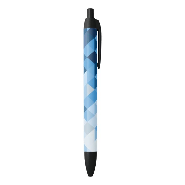 Geometrische blaue Töne Kugelschreiber (Unterseite (Vertikal))