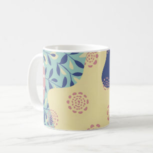 Geometrische blaue und gelbe gemischte Medien Kaffeetasse