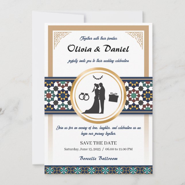 Geometrische Bliss-Hochzeitseinladung Einladung (Vorderseite)