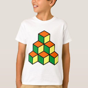 Geometrische Blöcke - Gelb und Gelb, grün T-Shirt
