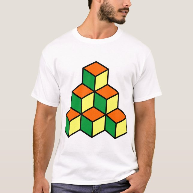 Geometrische Blöcke - Gelb und Gelb, grün T-Shirt (Vorderseite)