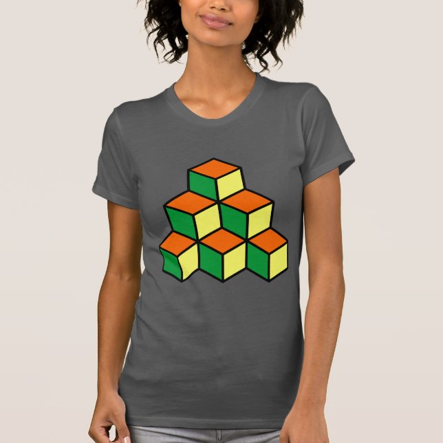 Geometrische Blöcke - Gelb und Gelb, grün T-Shirt (Vorderseite)