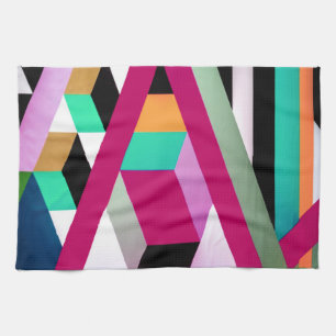 Geometrische Blockkunst Bright Colorful Trendy Geschirrtuch