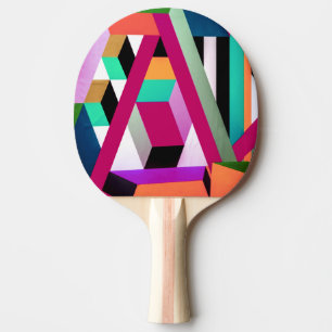 Geometrische Blockkunst leuchtende Farben Tischtennis Schläger