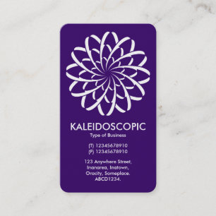 Geometrische Blume 02 - White on Deep Lila (Gold) Visitenkarte