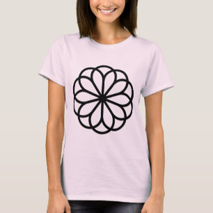 Geometrische Blume 06 - Schwarz T-Shirt
