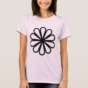 Geometrische Blume 07 - Schwarz T-Shirt
