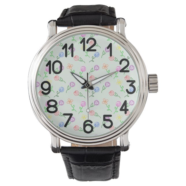 Geometrische Blume Armbanduhr (Vorderseite)