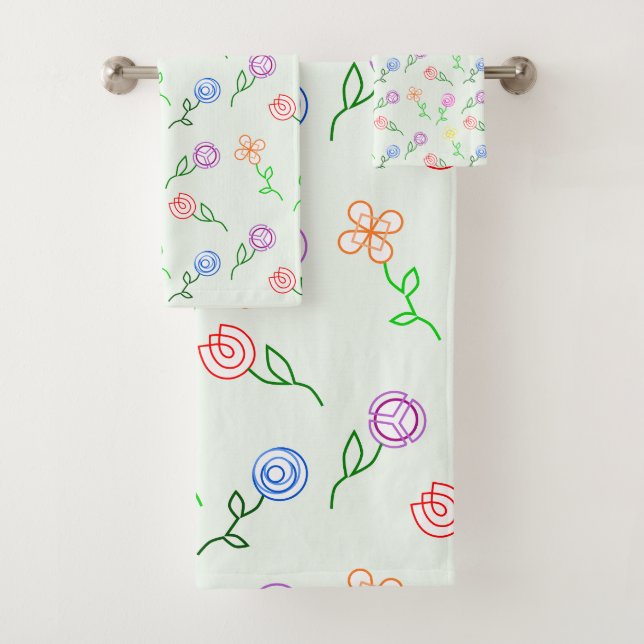 Geometrische Blume Badhandtuch Set (Insitu)