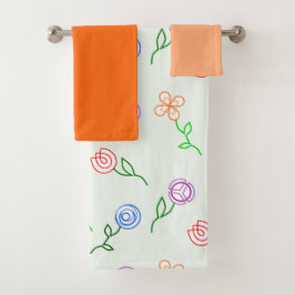Geometrische Blume Badhandtuch Set