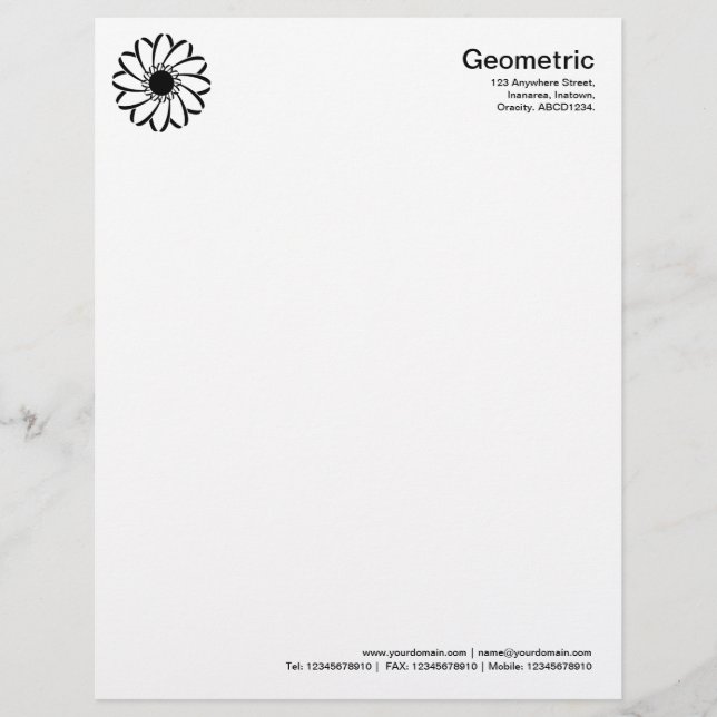 Geometrische Blume Briefkopf (Vorderseite)