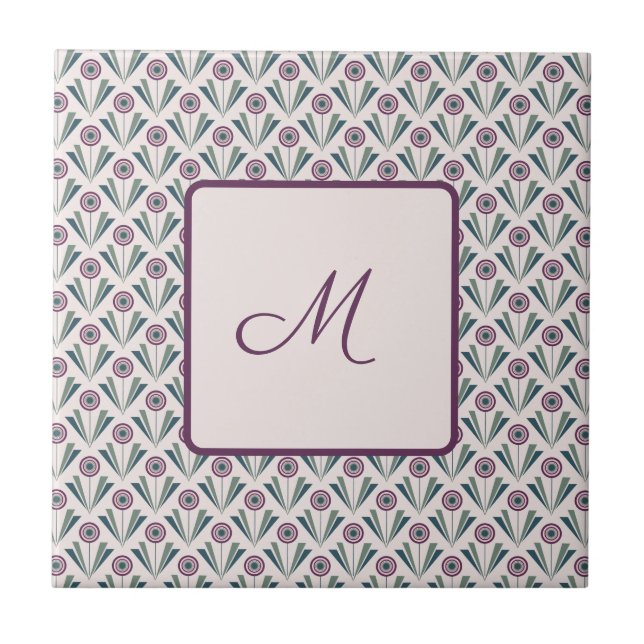 Geometrische Blume Fliese (Vorderseite)