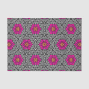 Geometrische Blume - Fuchsienrosa und Grau Seidenpapier