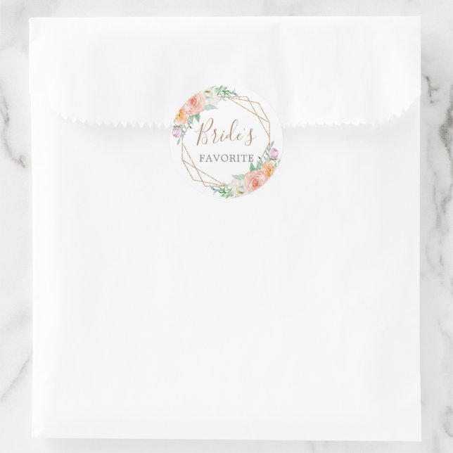 Geometrische Blume Goodie Bag Snack Runder Aufkleber (Tasche)