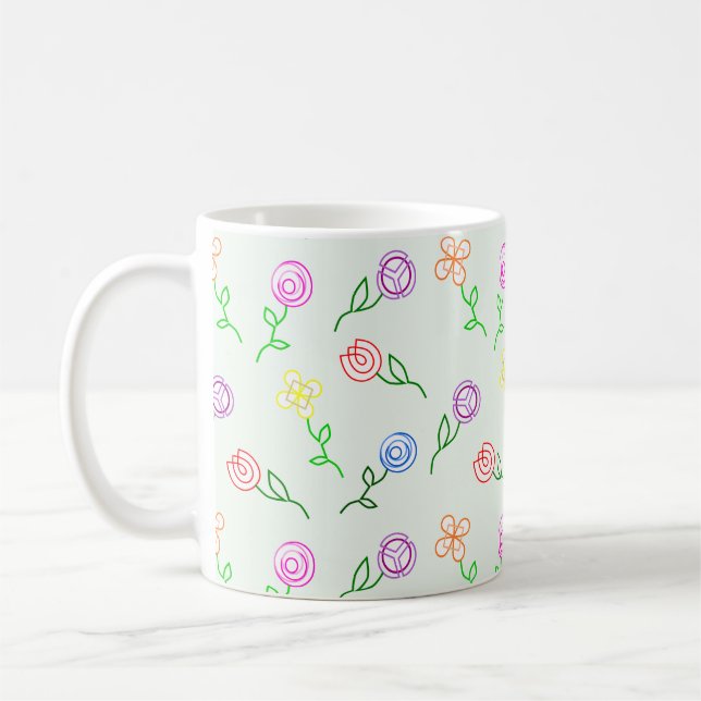 Geometrische Blume Kaffeetasse (Links)
