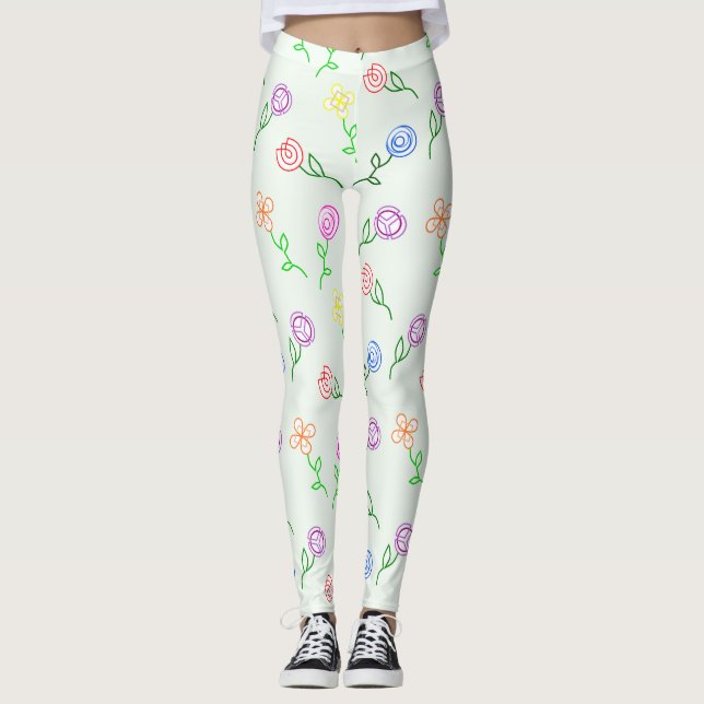 Geometrische Blume Leggings (Vorderseite)