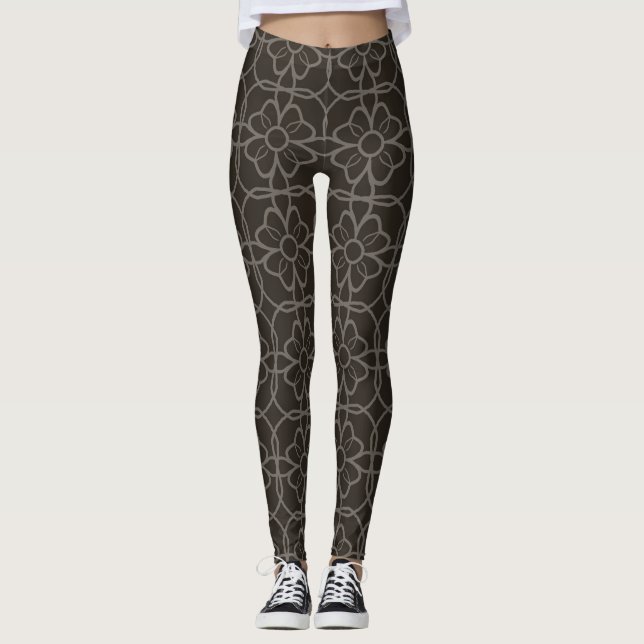 geometrische Blume Leggings (Vorderseite)