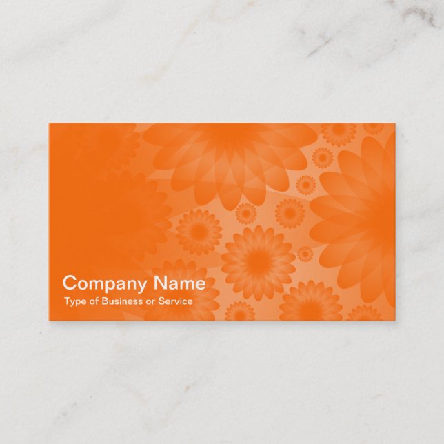 Geometrische Blume - Orange und Grau Visitenkarte (Vorderseite)