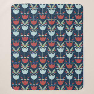 Geometrische Blume, Ornament, mehrfarbig Sherpadecke
